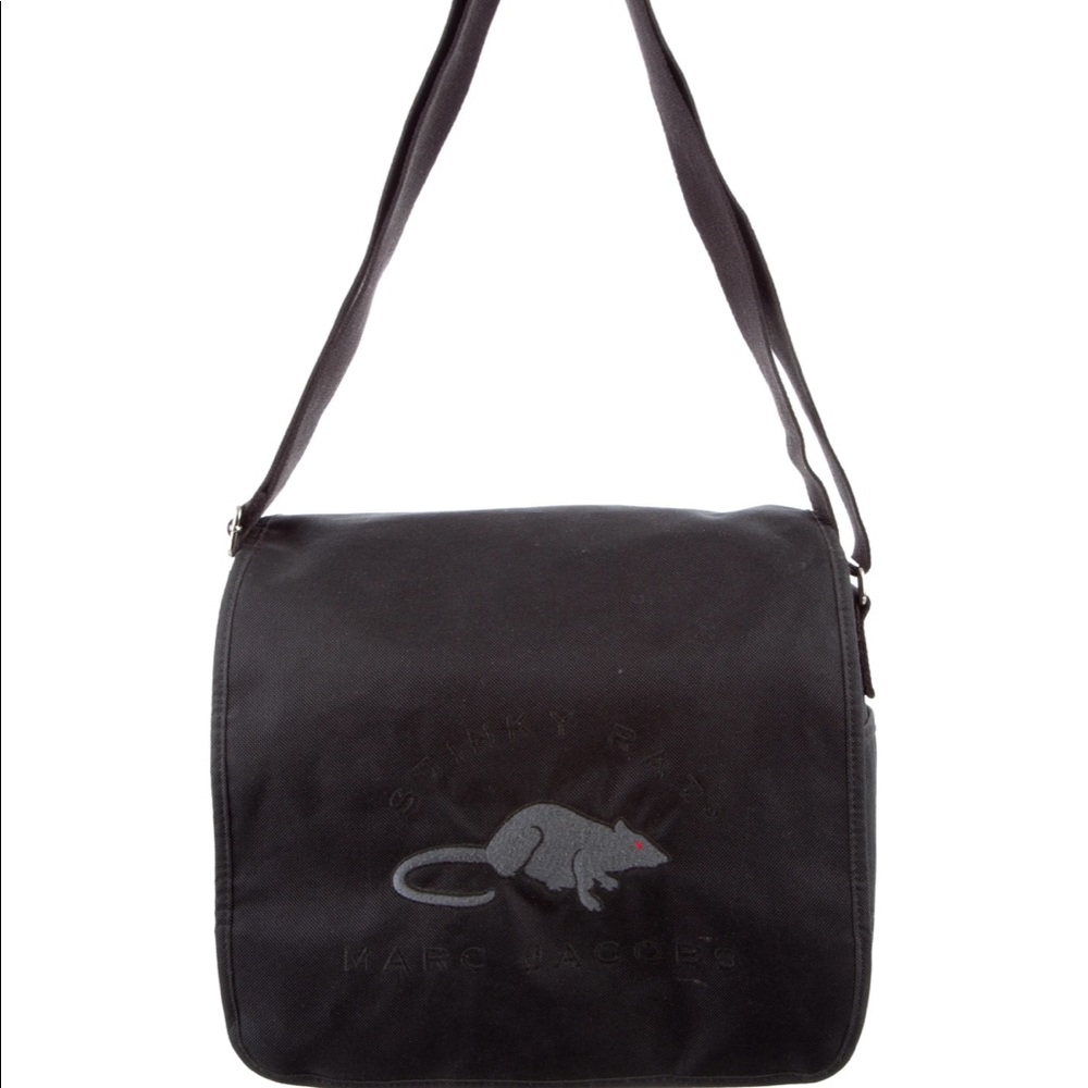 MARC JACOBS Stinky Rat Canvas Messenger Bag in black, sold out everywhere!!